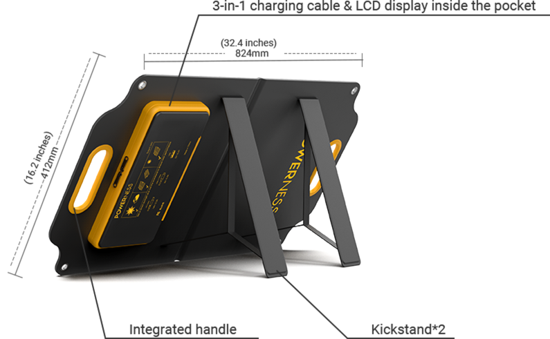 40W Portable Monocrystalline Solar Panel With USB QC3.0 & DC Output For Camping/Power Station