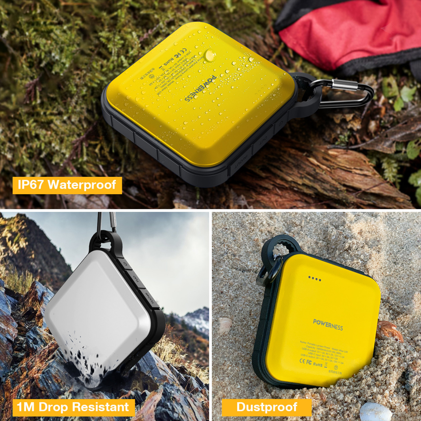 Powerness HikerU36 10050mAh Power Bank with integrated lantern.