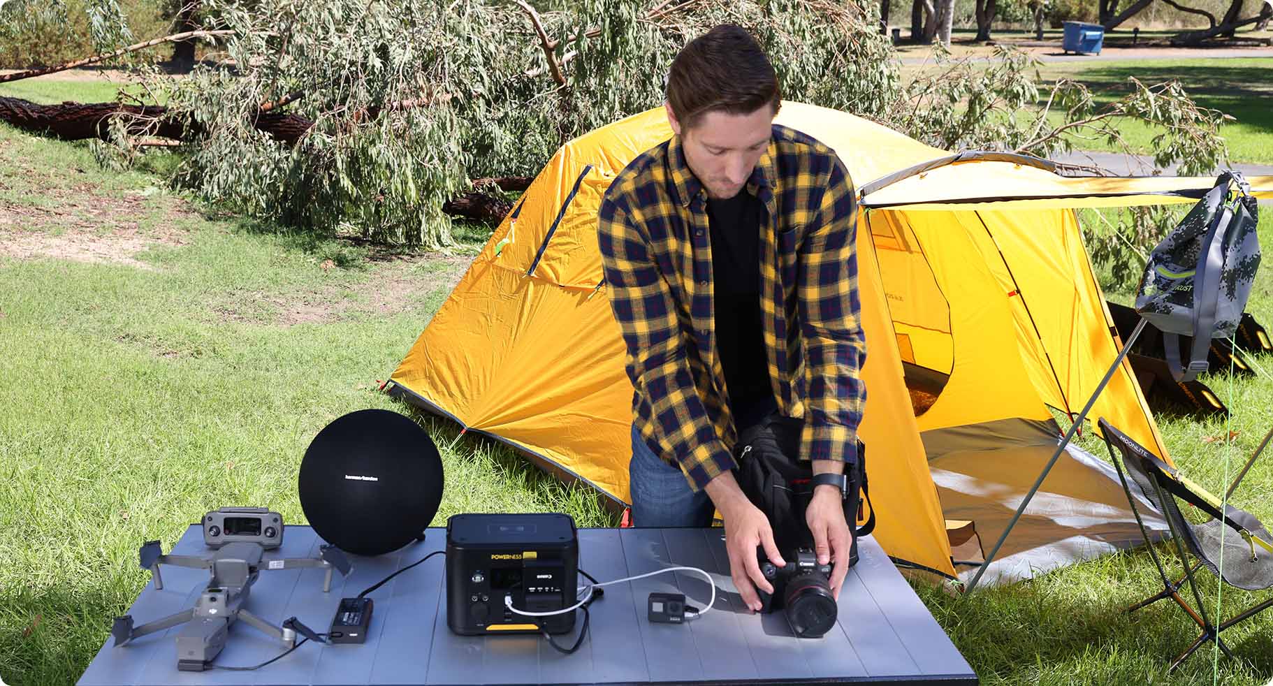 couple using 300W  power station